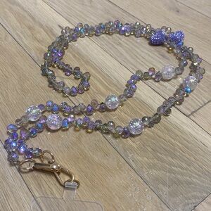 Chic Purple and Gold Beaded crossbody phone holder